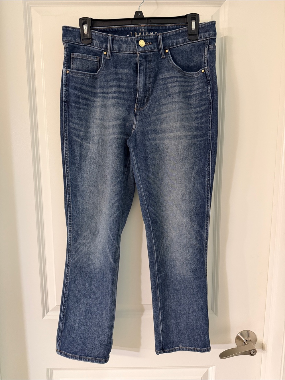White House Black Market Women's Straight Leg Jeans - Medium Blue Wash